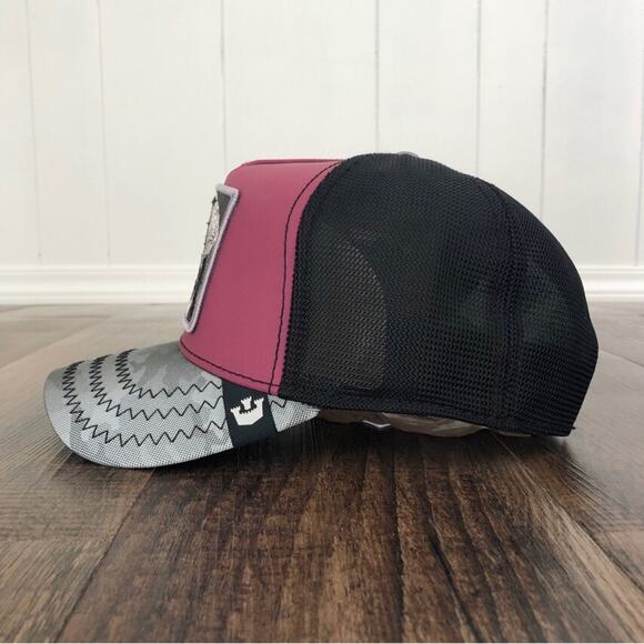 Goorin Bros Gr8 Even L8 Trucker Hat Snap Back Mens One Size Maroon Gray Black - Picture 4 of 11